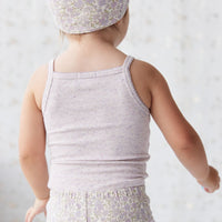 Organic Cotton Fine Rib Singlet - Lavender Fleck Childrens Singlet from Jamie Kay USA