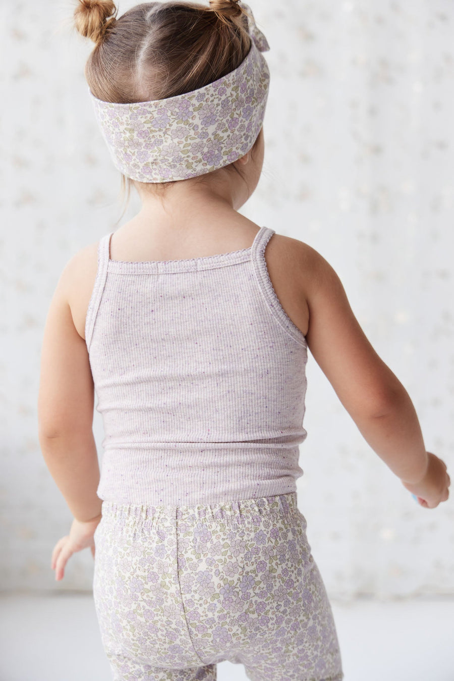 Organic Cotton Fine Rib Singlet - Lavender Fleck Childrens Singlet from Jamie Kay USA