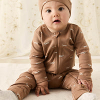 Organic Cotton Reese Zip Onepiece - Cosy Basil Spiced Childrens Onepiece from Jamie Kay USA