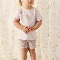 Pima Cotton Aude Oversized Tee - Rosewater Petite Goldie Childrens Top from Jamie Kay USA