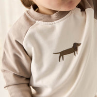 Organic Cotton Tao Sweatshirt - Vintage Taupe Cosy Basil Childrens Sweatshirt from Jamie Kay USA