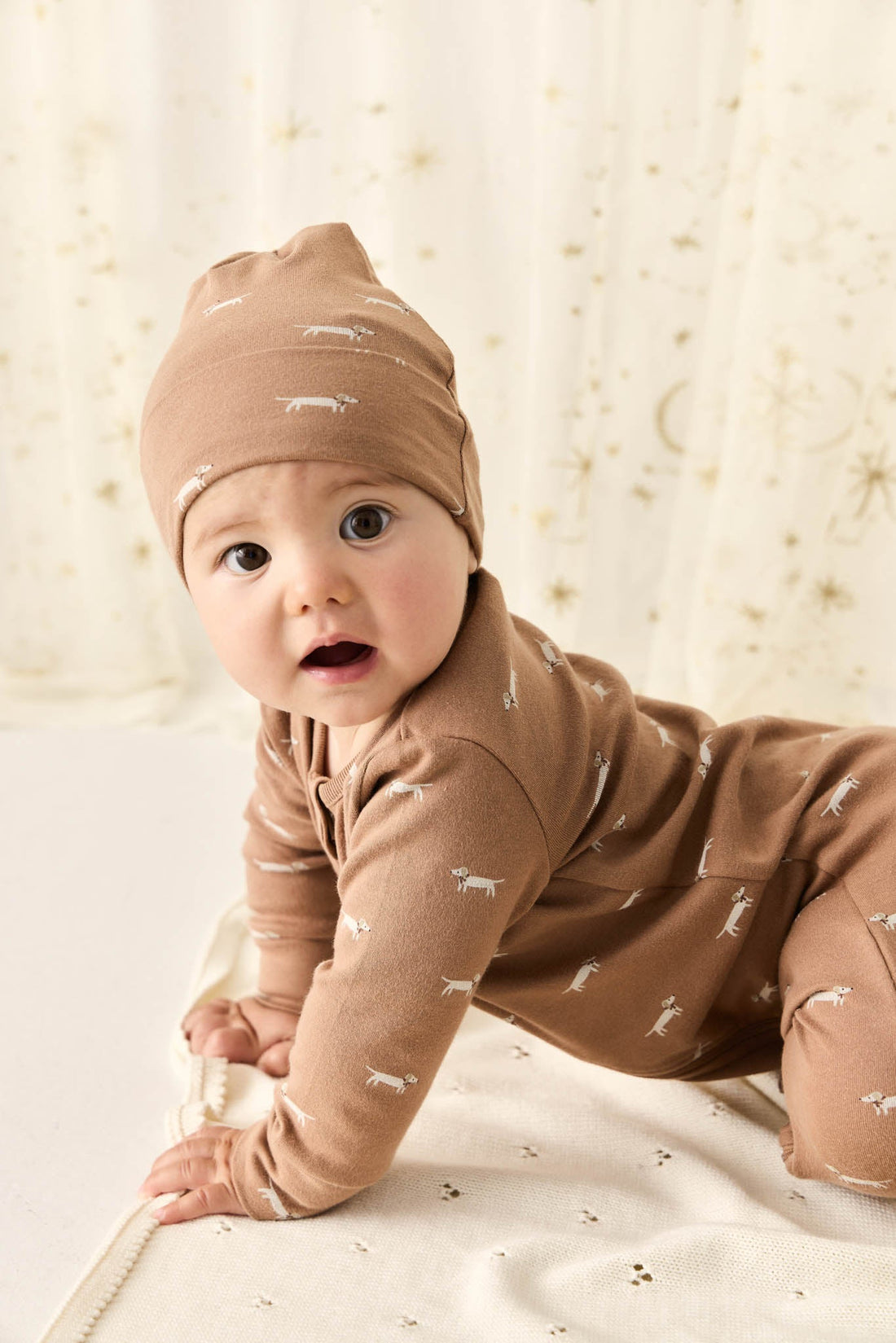 Organic Cotton Reese Zip Onepiece - Cosy Basil Spiced Childrens Onepiece from Jamie Kay USA