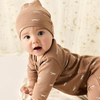 Organic Cotton Reese Zip Onepiece - Cosy Basil Spiced Childrens Onepiece from Jamie Kay USA