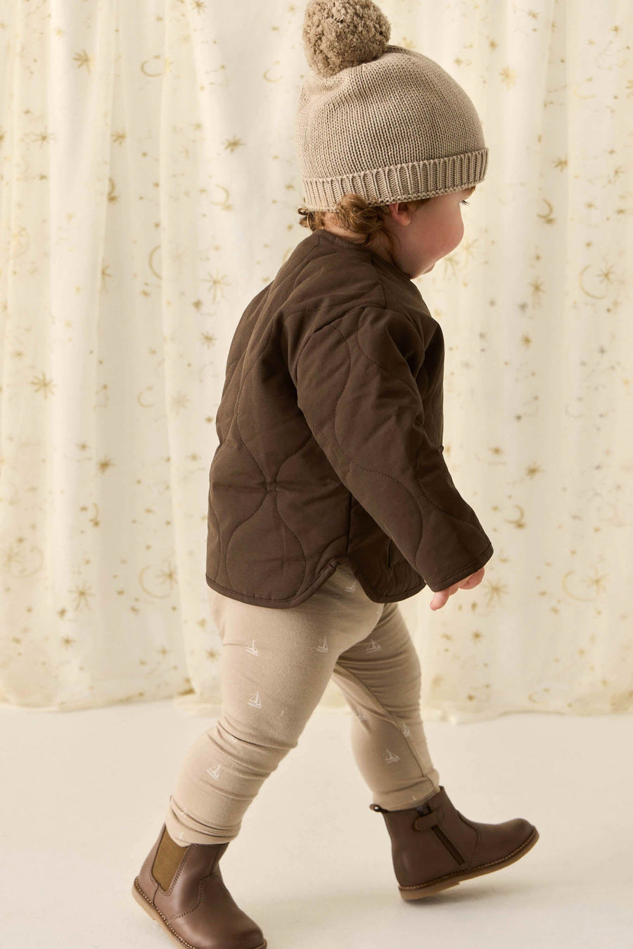 Organic Cotton Everyday Legging - Set Sail Vintage Taupe Childrens Legging from Jamie Kay USA