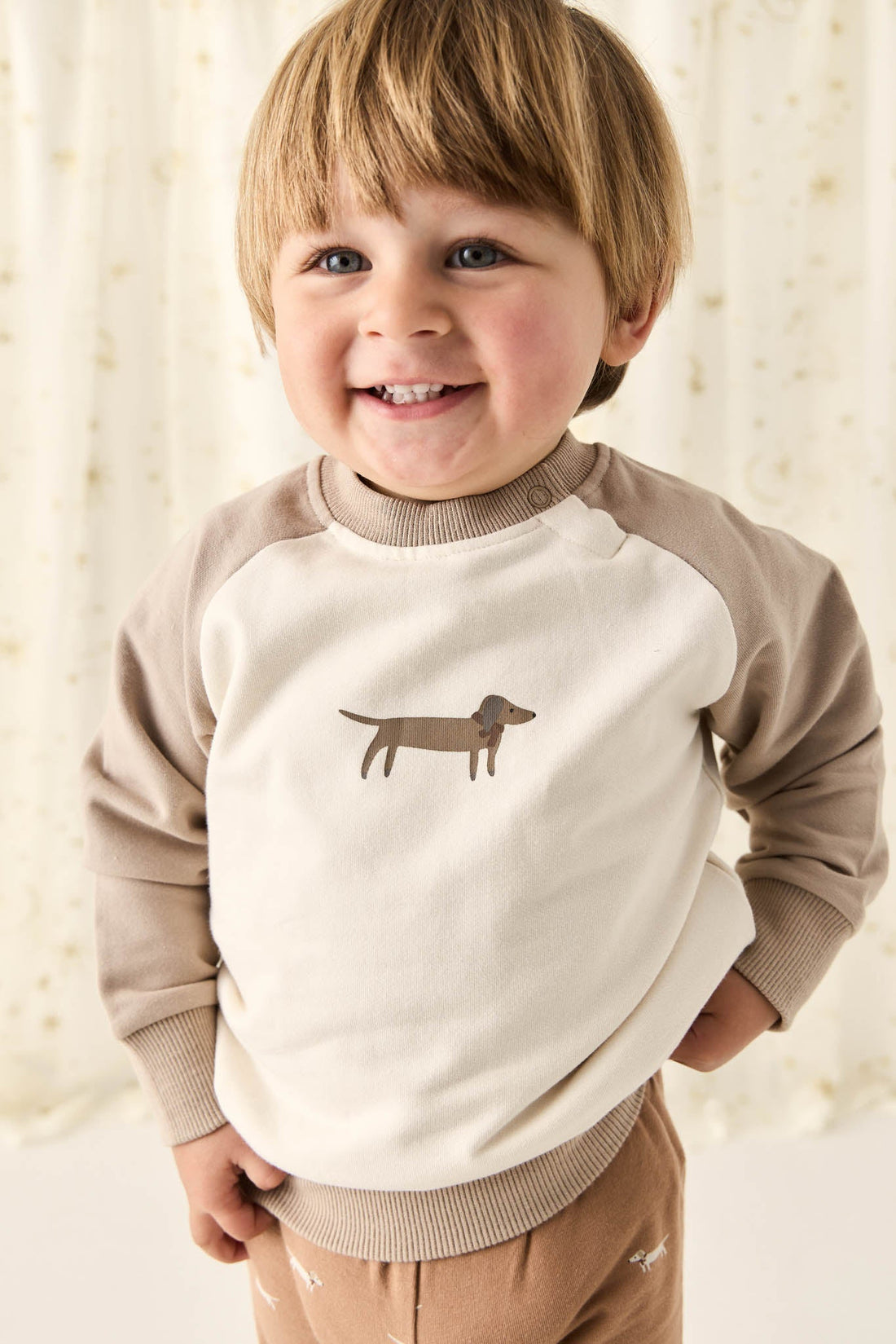 Organic Cotton Tao Sweatshirt - Vintage Taupe Cosy Basil Childrens Sweatshirt from Jamie Kay USA