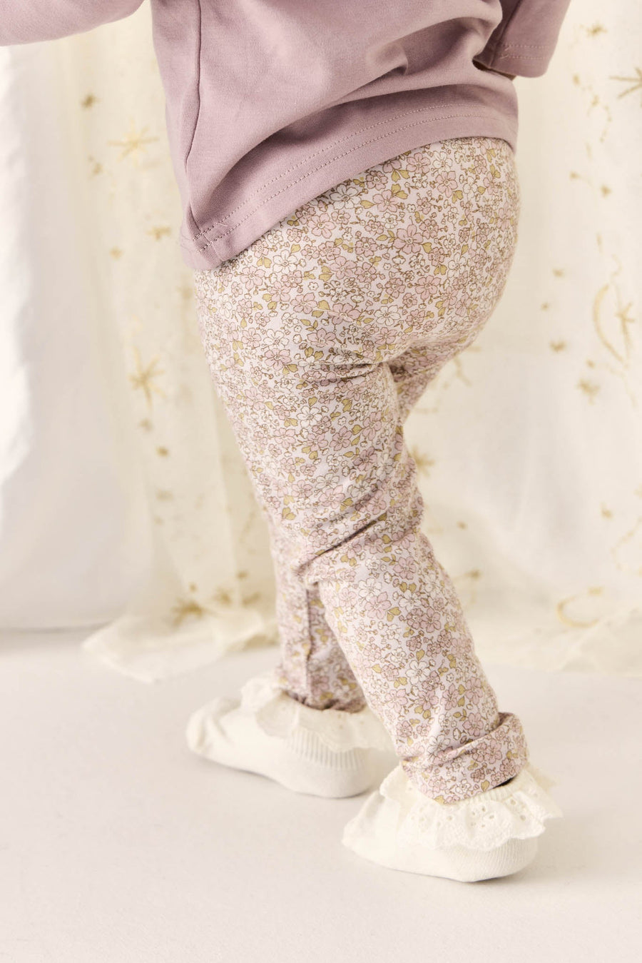 Organic Cotton Everyday Legging - Chloe Lilac Childrens Legging from Jamie Kay USA