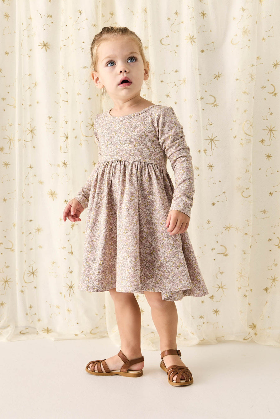 Organic Cotton Tallulah Dress - Chloe Lilac Childrens Dress from Jamie Kay USA