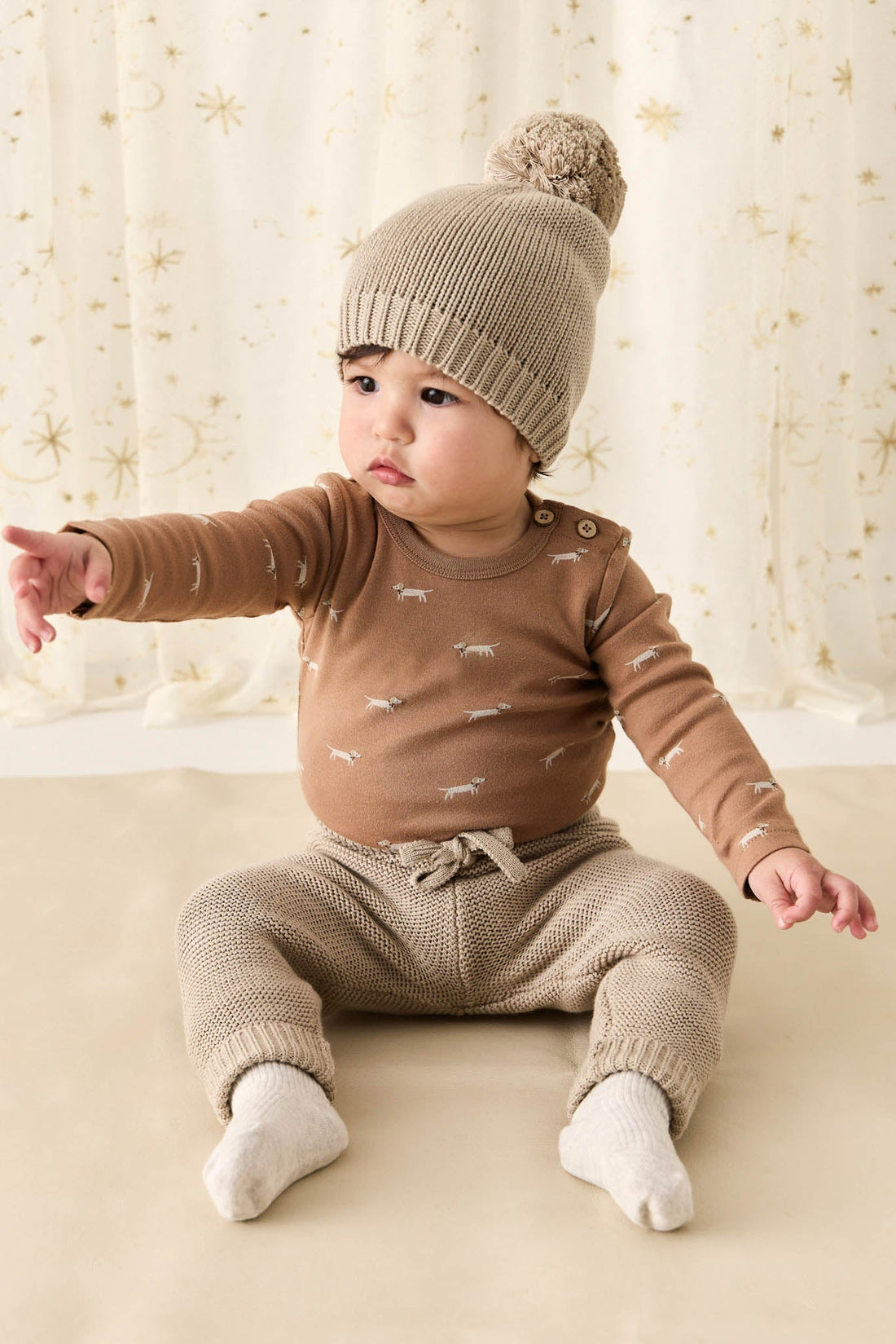 Organic Cotton Fernley Bodysuit - Cosy Basil Spiced Childrens Bodysuit from Jamie Kay USA