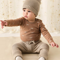 Organic Cotton Fernley Bodysuit - Cosy Basil Spiced Childrens Bodysuit from Jamie Kay USA