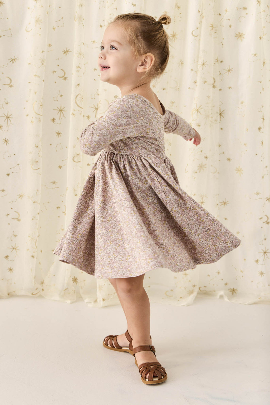 Organic Cotton Tallulah Dress - Chloe Lilac Childrens Dress from Jamie Kay USA