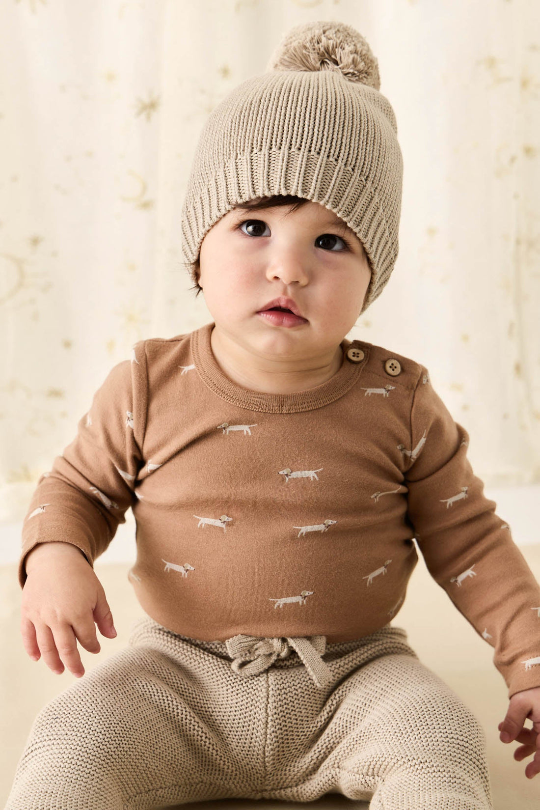 Organic Cotton Fernley Bodysuit - Cosy Basil Spiced Childrens Bodysuit from Jamie Kay USA