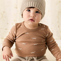 Organic Cotton Fernley Bodysuit - Cosy Basil Spiced Childrens Bodysuit from Jamie Kay USA