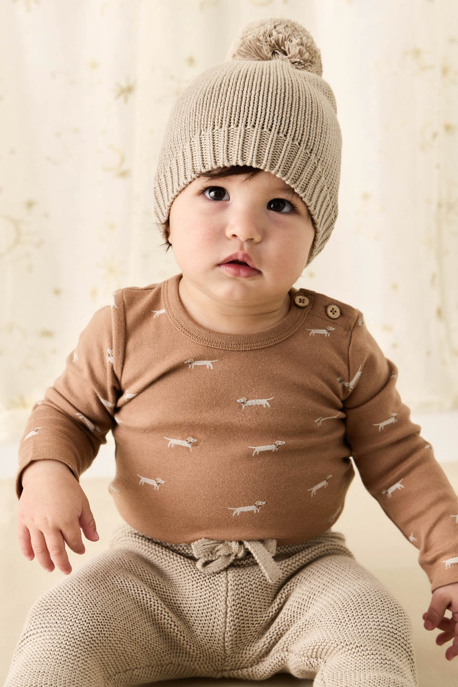 Organic Cotton Fernley Bodysuit - Cosy Basil Spiced Childrens Bodysuit from Jamie Kay USA