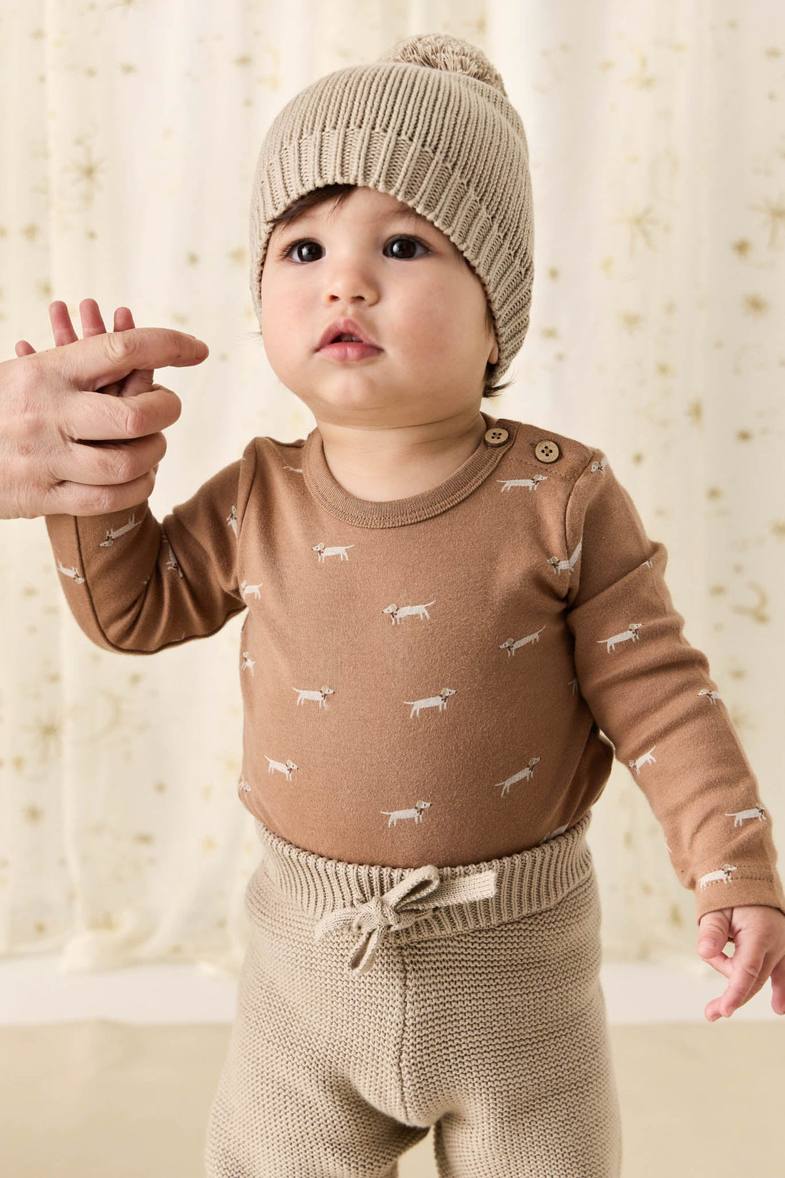 Organic Cotton Fernley Bodysuit - Cosy Basil Spiced Childrens Bodysuit from Jamie Kay USA