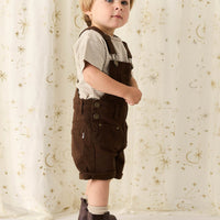 Chase Short Overall - Dark Coffee Childrens Overall from Jamie Kay USA