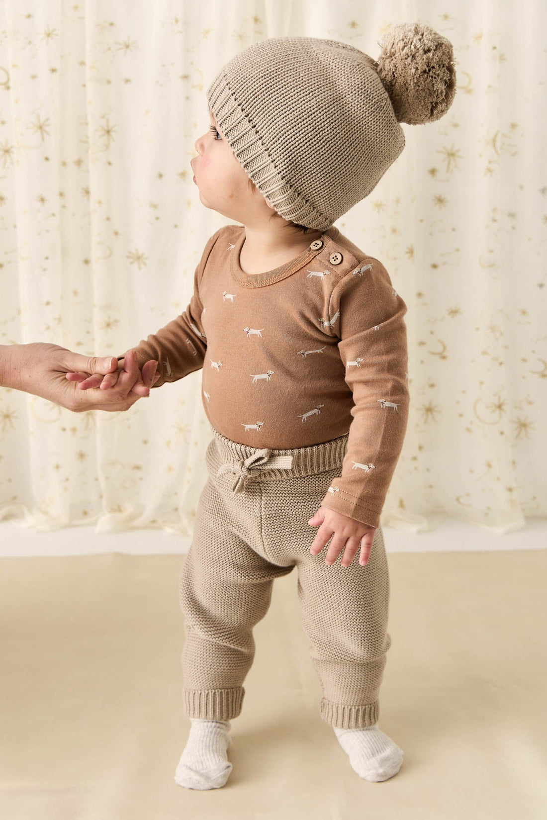 Organic Cotton Fernley Bodysuit - Cosy Basil Spiced Childrens Bodysuit from Jamie Kay USA