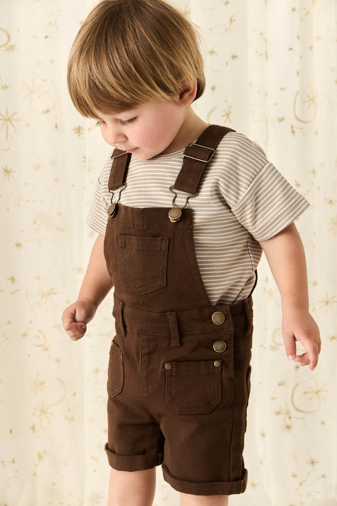 Chase Short Overall - Dark Coffee Childrens Overall from Jamie Kay USA