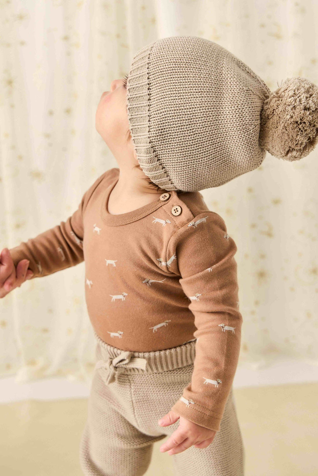 Organic Cotton Fernley Bodysuit - Cosy Basil Spiced Childrens Bodysuit from Jamie Kay USA