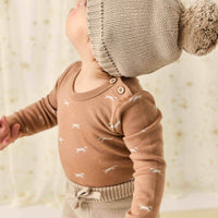 Organic Cotton Fernley Bodysuit - Cosy Basil Spiced Childrens Bodysuit from Jamie Kay USA