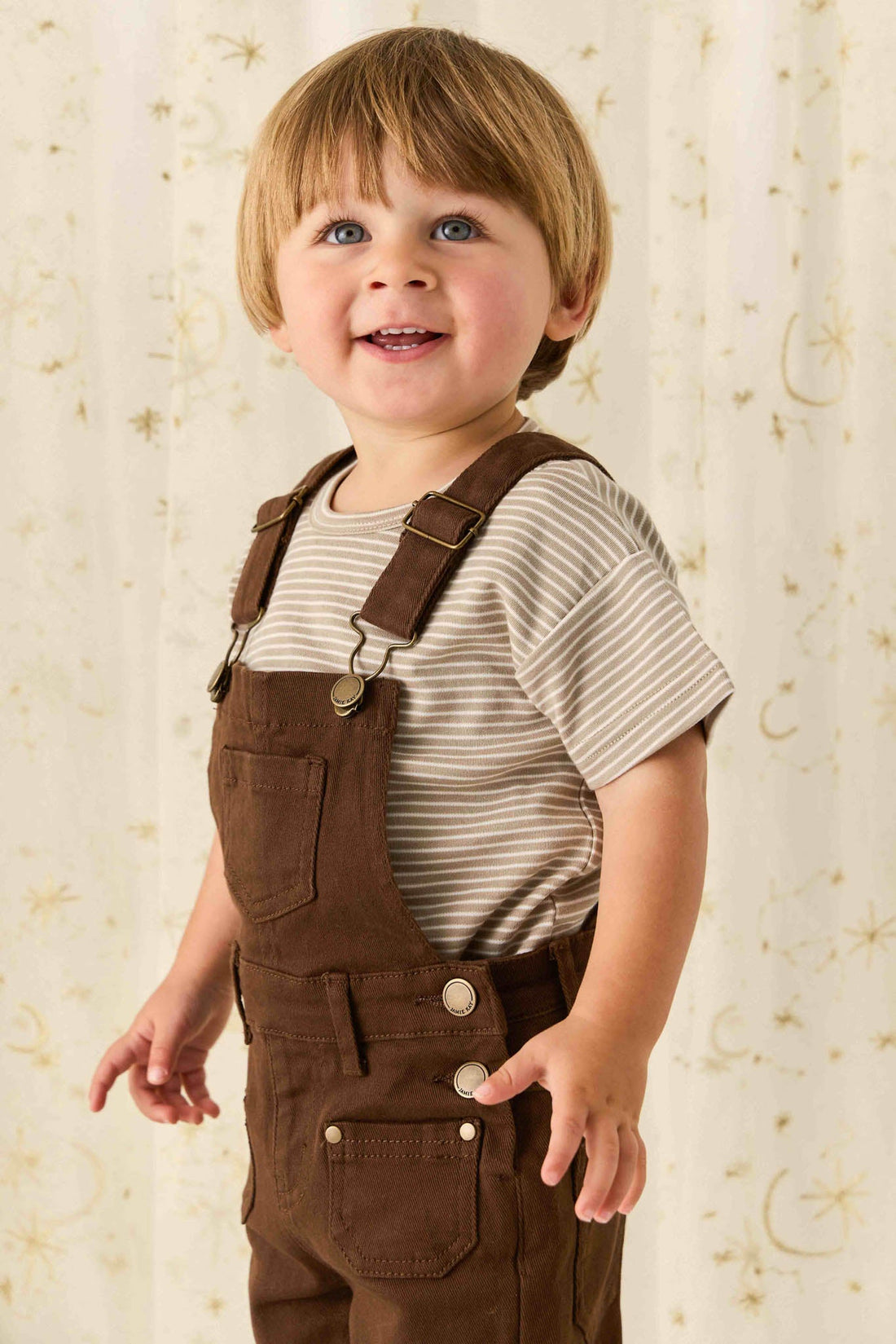 Chase Short Overall - Dark Coffee Childrens Overall from Jamie Kay USA