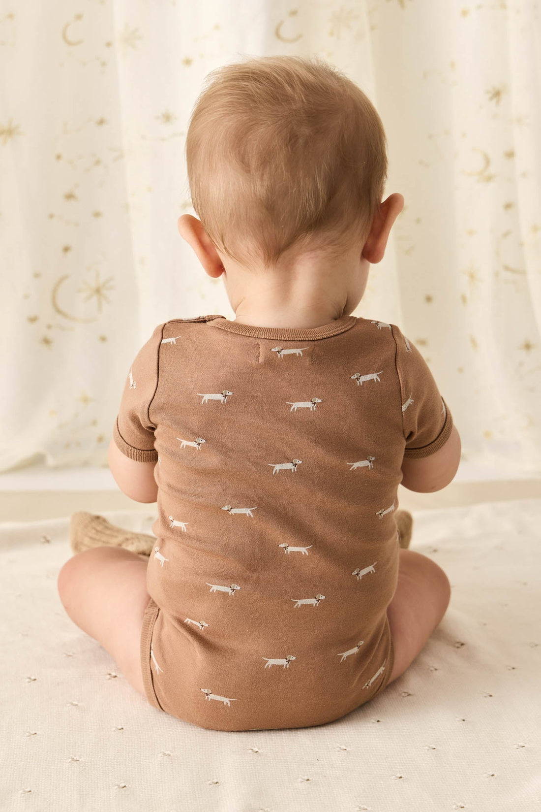 Organic Cotton Hudson Short Sleeve Bodysuit - Cosy Basil Spiced Childrens Bodysuit from Jamie Kay USA