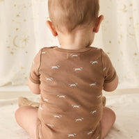 Organic Cotton Hudson Short Sleeve Bodysuit - Cosy Basil Spiced Childrens Bodysuit from Jamie Kay USA