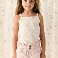 Organic Cotton Singlet - Ditsy Berry Rose Childrens Singlet from Jamie Kay USA