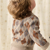 Enzo Jumper - Enzo Jacquard Vintage Taupe Childrens Jumper from Jamie Kay USA
