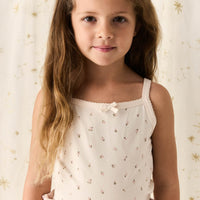 Organic Cotton Singlet - Ditsy Berry Rose Childrens Singlet from Jamie Kay USA