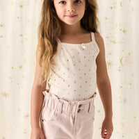 Organic Cotton Singlet - Ditsy Berry Rose Childrens Singlet from Jamie Kay USA