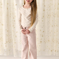 Organic Cotton Long Sleeve Top - Ditsy Berry Rose Childrens Top from Jamie Kay USA