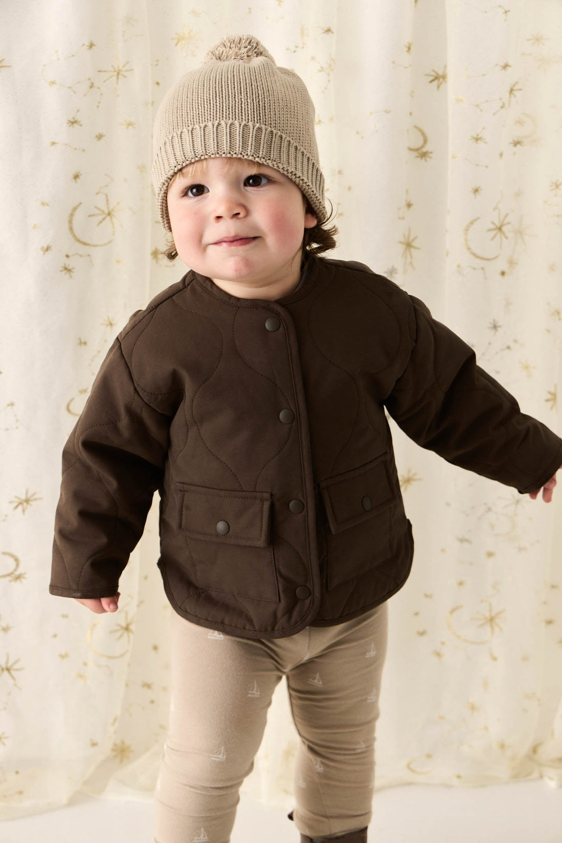 Arie Puffer Jacket - Dark Coffee Childrens Jacket from Jamie Kay USA