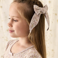 Organic Cotton Bow - Chloe Lilac Childrens Bow from Jamie Kay USA