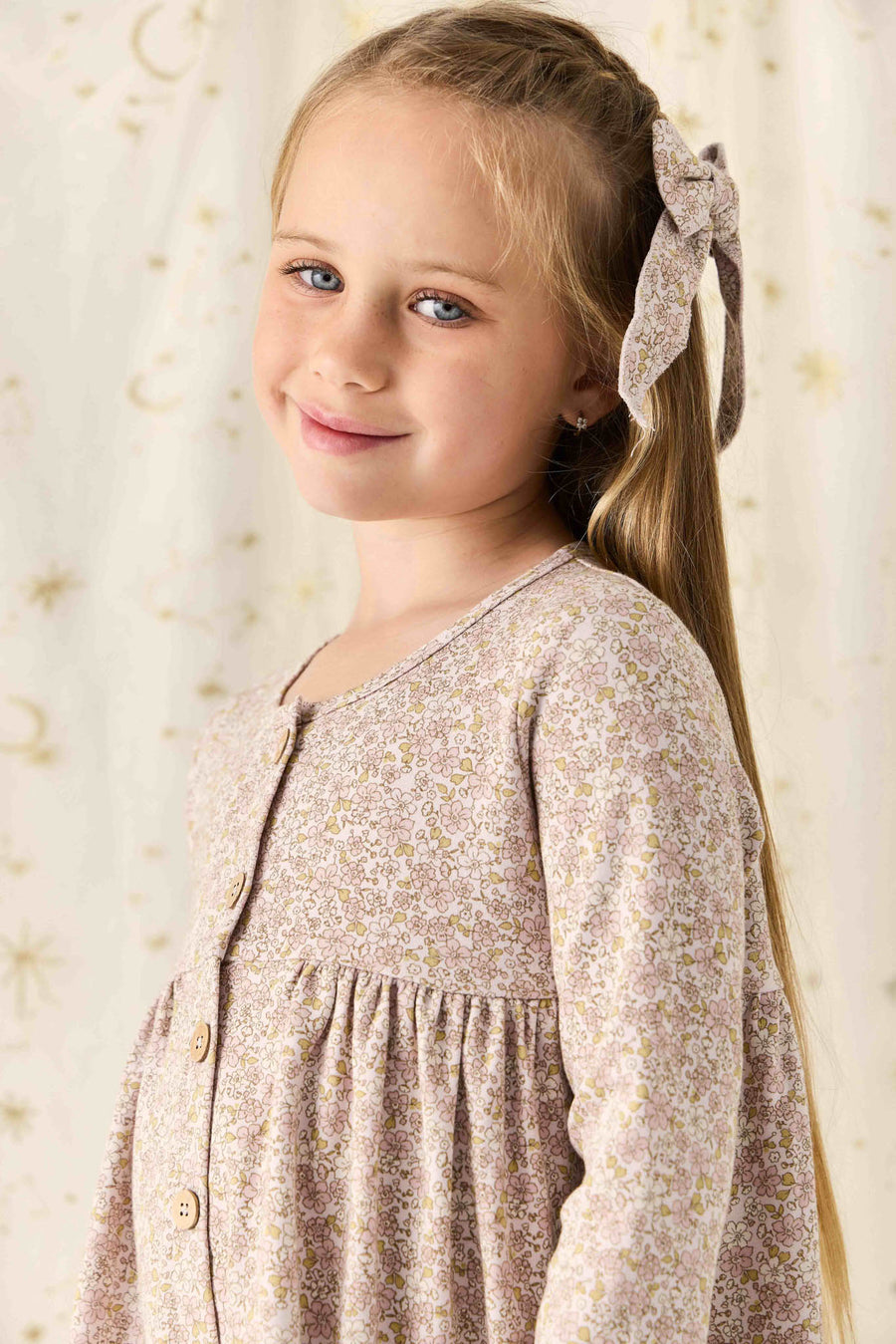 Organic Cotton Bow - Chloe Lilac Childrens Bow from Jamie Kay USA