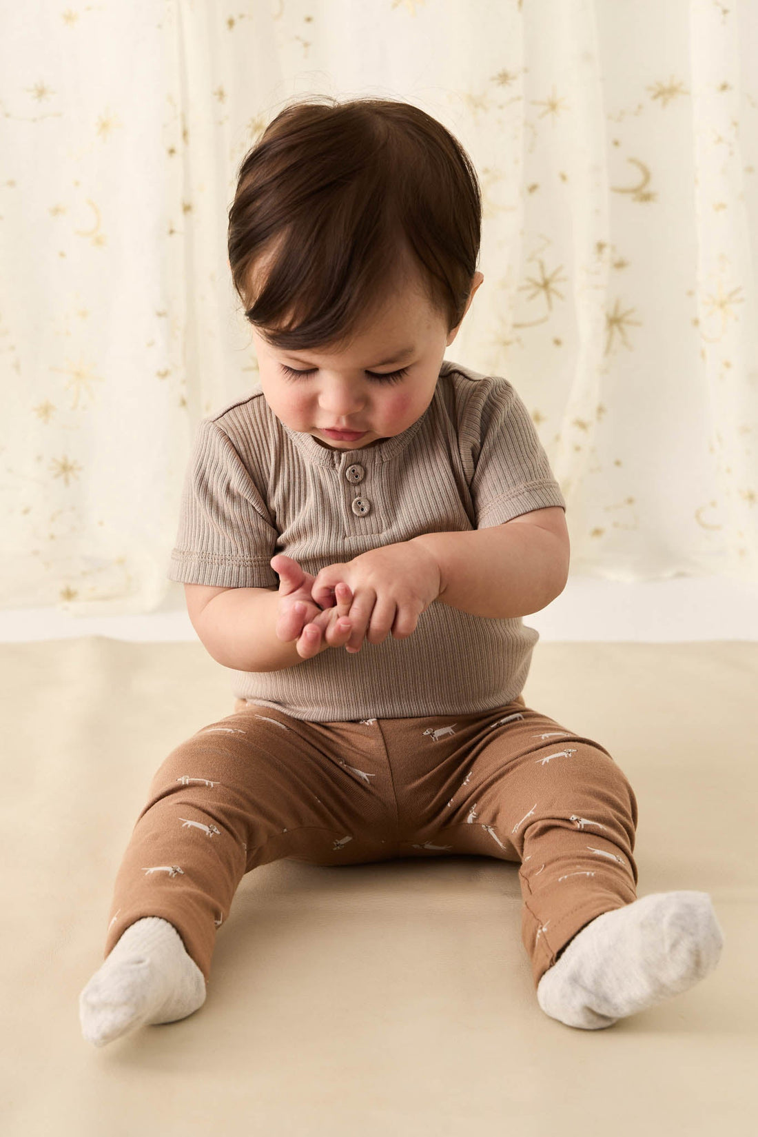 Organic Cotton Everyday Legging - Cosy Basil Spiced Childrens Legging from Jamie Kay USA