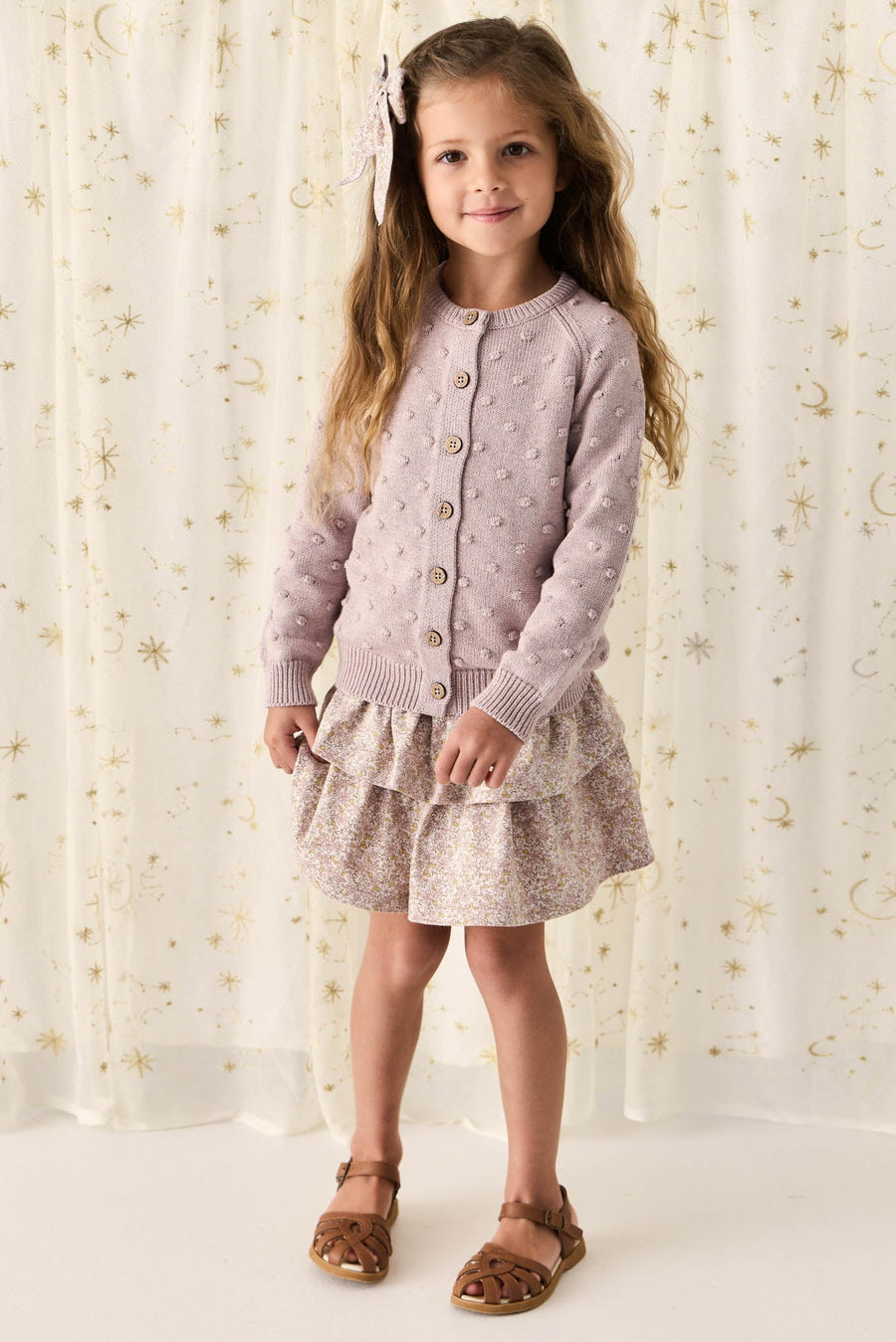 Simple Dotty Cardigan - Violet Marle Childrens Cardigan from Jamie Kay USA
