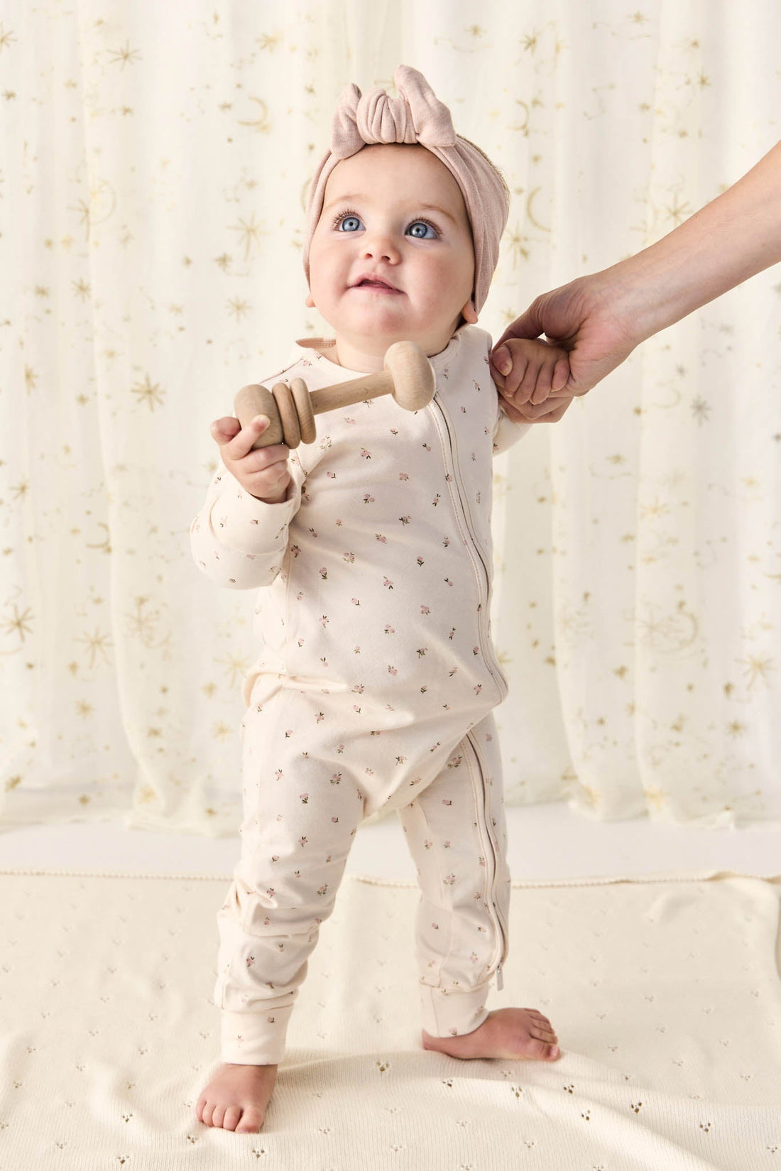 Organic Cotton Frankie Onepiece - Ditsy Berry Rose Childrens Onepiece from Jamie Kay USA