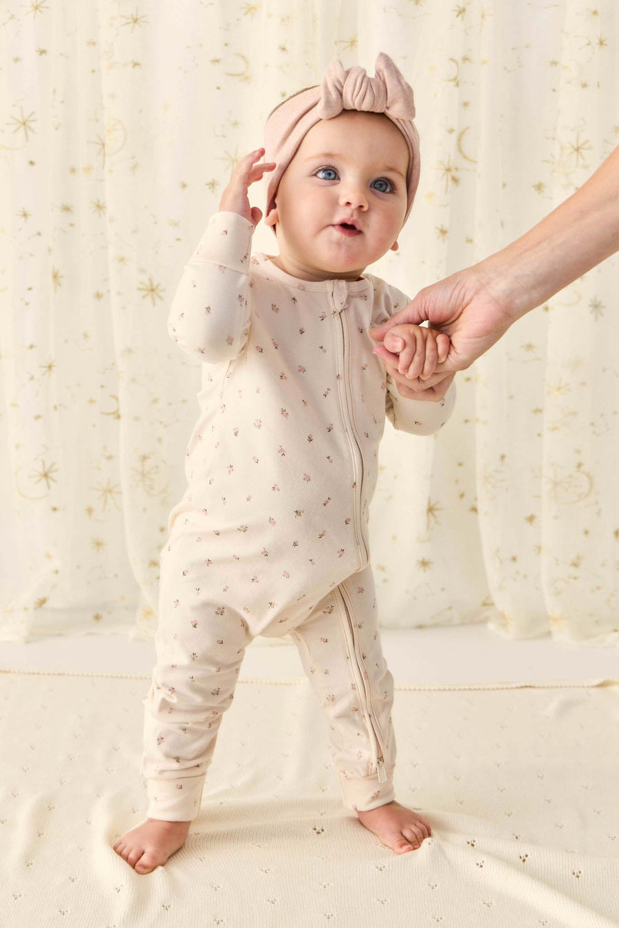 Organic Cotton Frankie Onepiece - Ditsy Berry Rose Childrens Onepiece from Jamie Kay USA