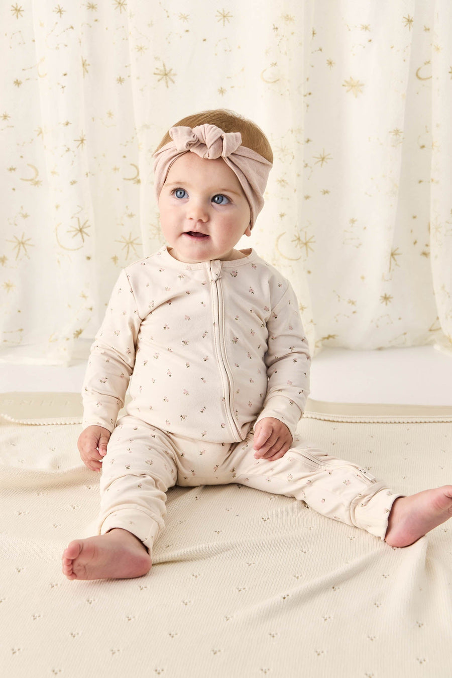 Organic Cotton Frankie Onepiece - Ditsy Berry Rose Childrens Onepiece from Jamie Kay USA