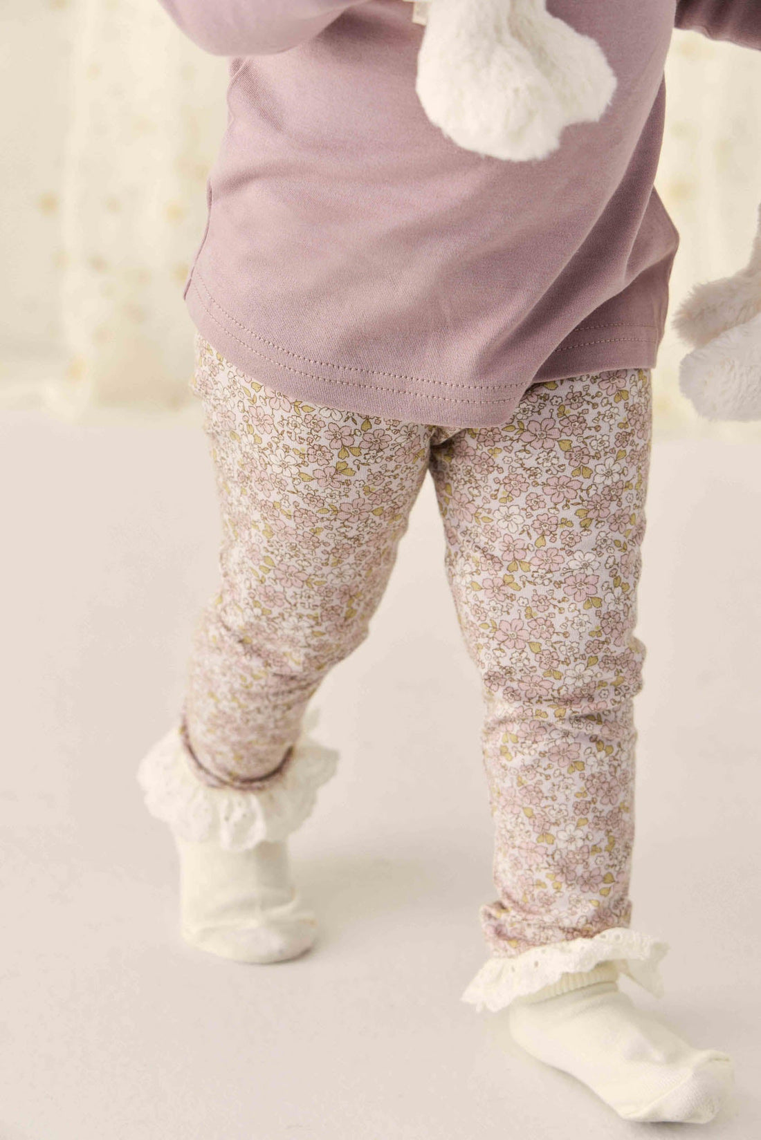 Organic Cotton Everyday Legging - Chloe Lilac Childrens Legging from Jamie Kay USA