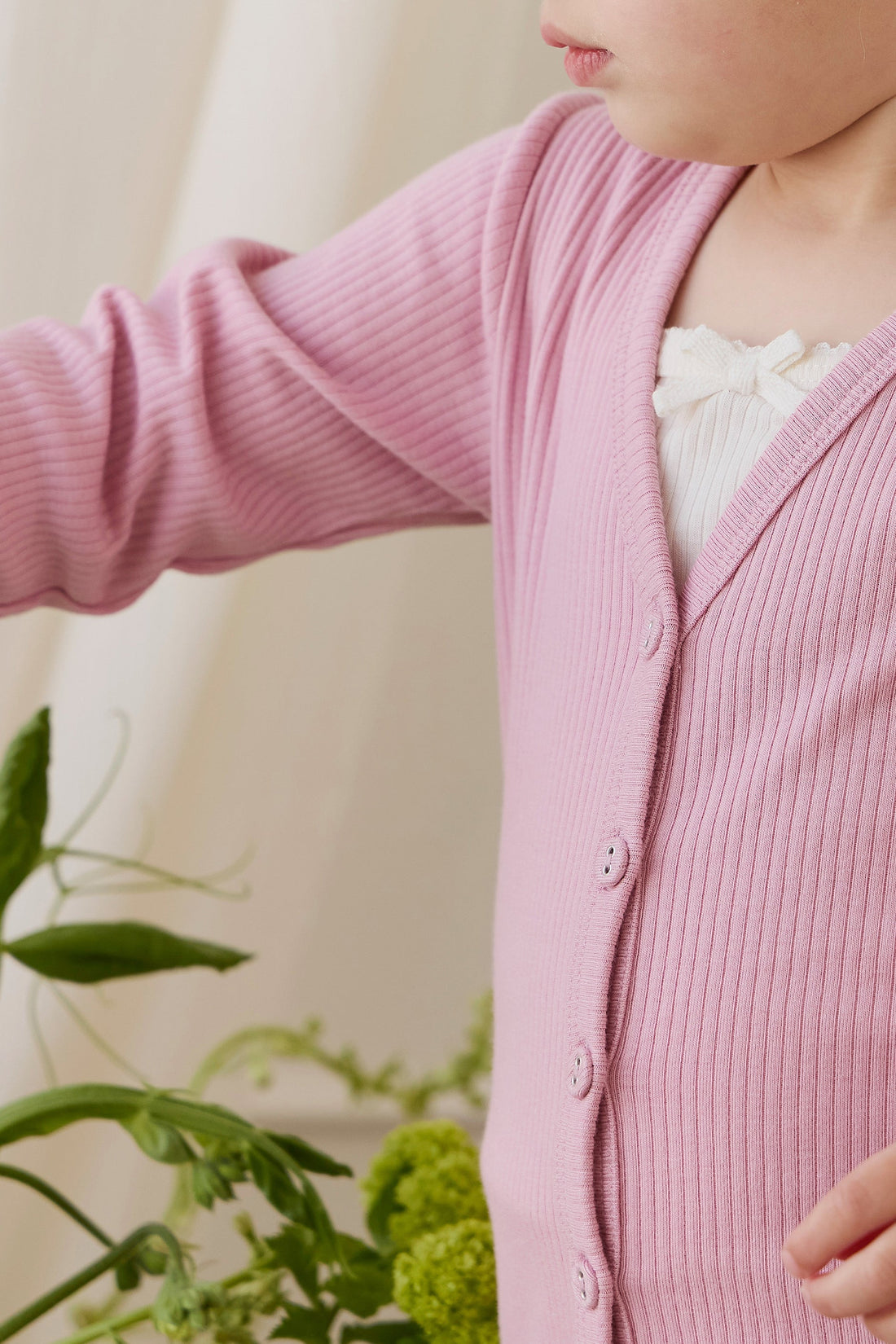 Organic Cotton Modal Cardigan - Vintage Violet Childrens Cardigan from Jamie Kay USA