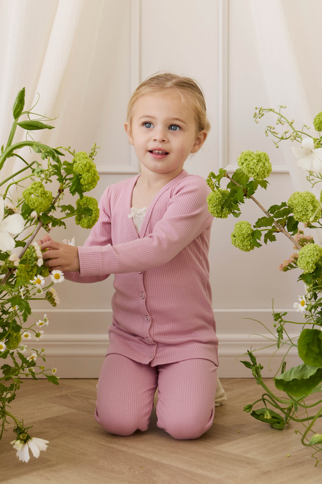 Organic Cotton Modal Cardigan - Vintage Violet Childrens Cardigan from Jamie Kay USA