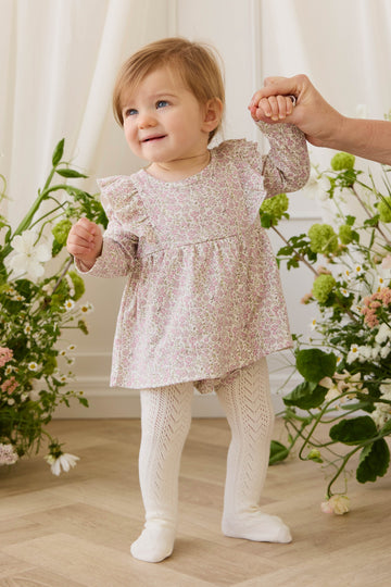 Organic Cotton Vivienne Playsuit - Tully Mauve Childrens Playsuit from Jamie Kay USA