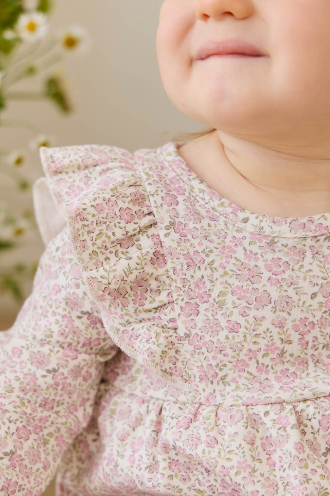 Organic Cotton Vivienne Playsuit - Tully Mauve Childrens Playsuit from Jamie Kay USA