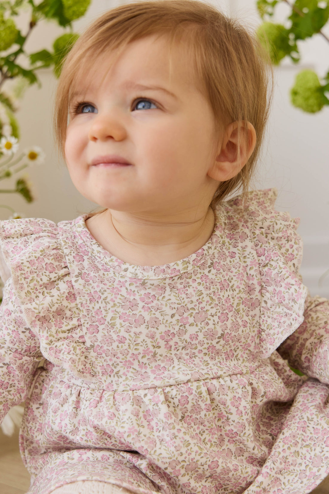 Organic Cotton Vivienne Playsuit - Tully Mauve Childrens Playsuit from Jamie Kay USA