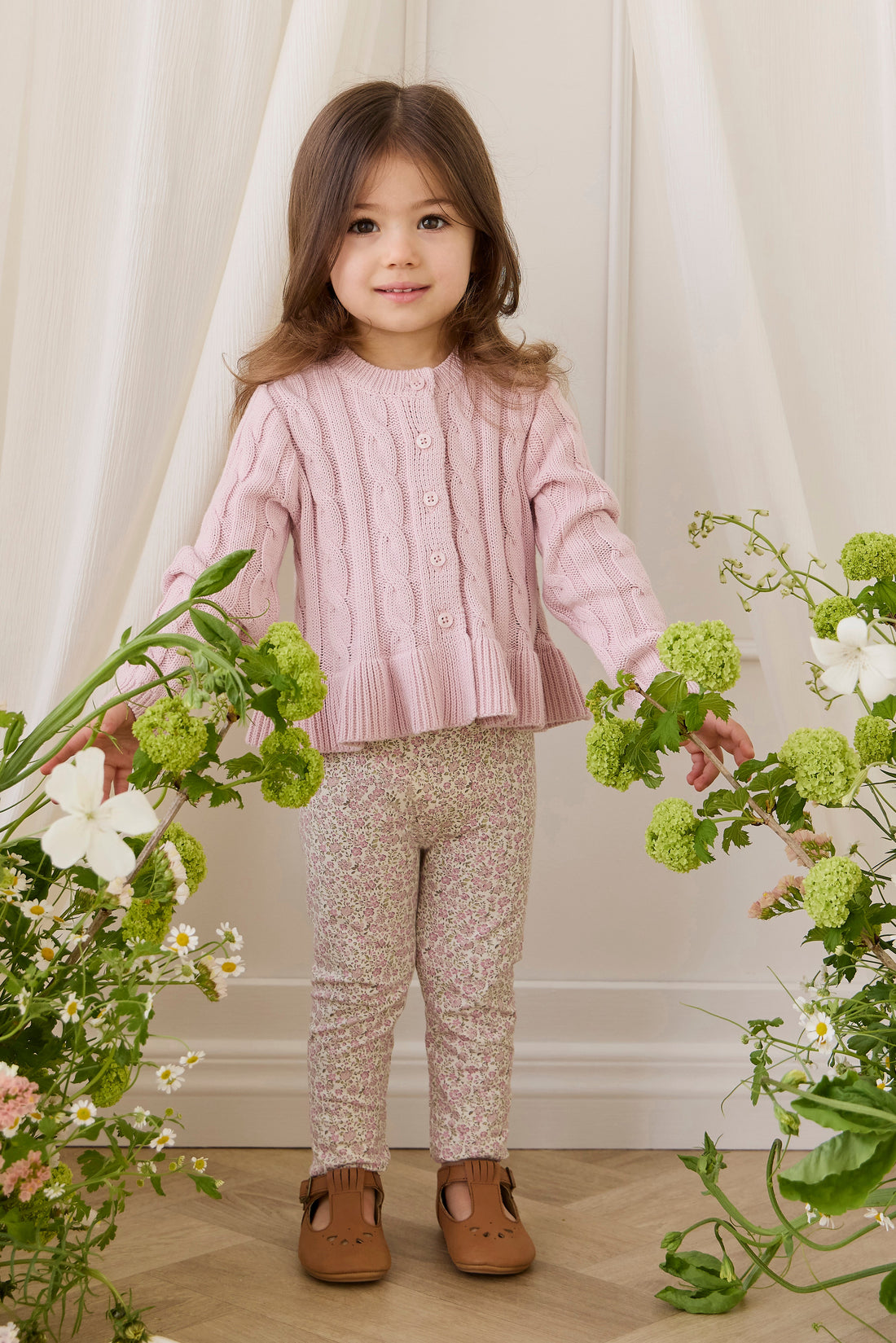Organic Cotton Everyday Legging - Tully Mauve Childrens Legging from Jamie Kay USA