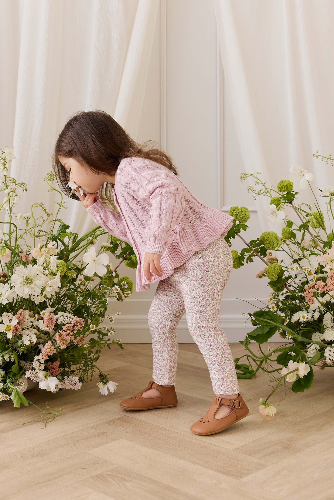 Organic Cotton Everyday Legging - Tully Mauve Childrens Legging from Jamie Kay USA