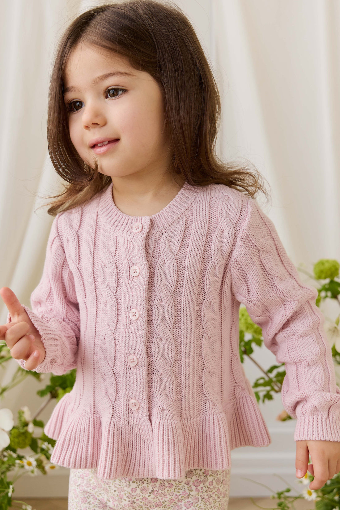 Harriet Cardigan - Frosted Petal Childrens Cardigan from Jamie Kay USA