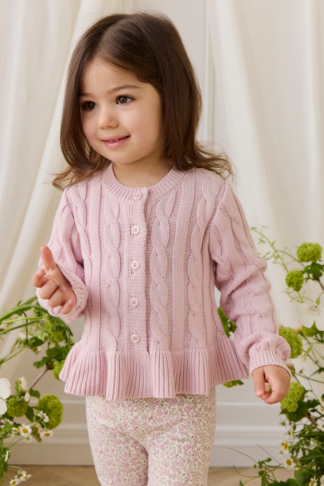 Harriet Cardigan - Frosted Petal Childrens Cardigan from Jamie Kay USA