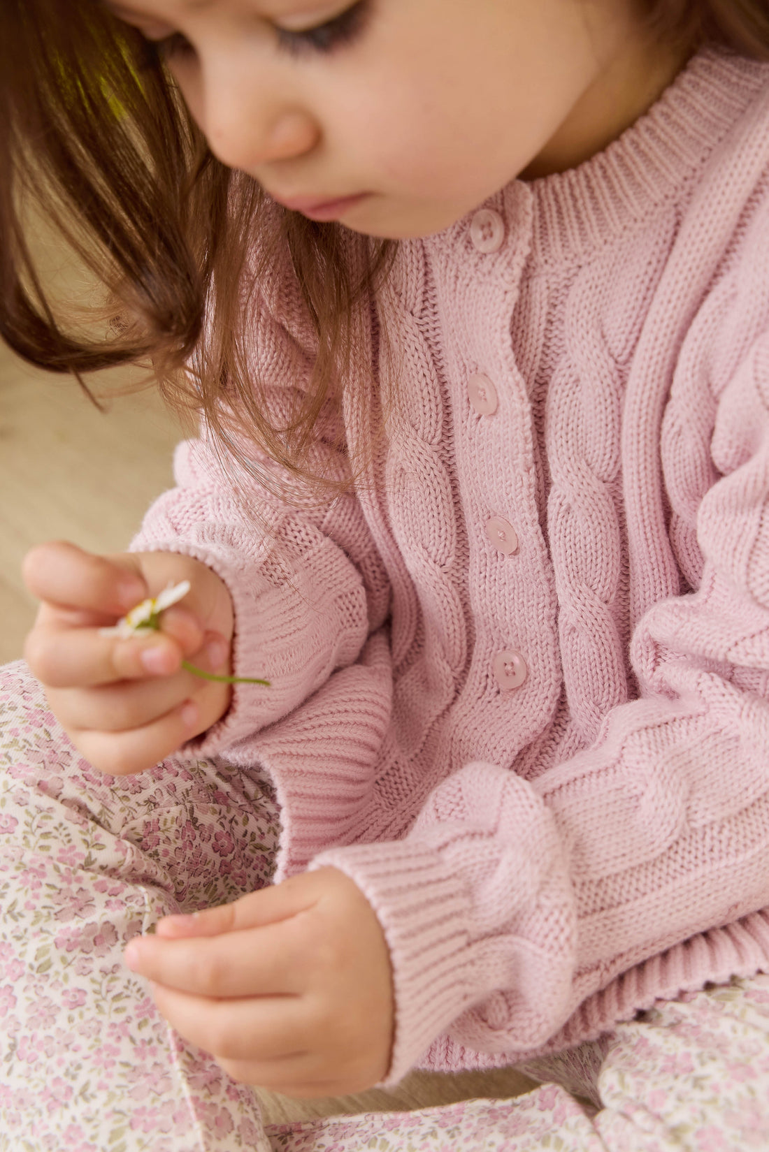 Harriet Cardigan - Frosted Petal Childrens Cardigan from Jamie Kay USA